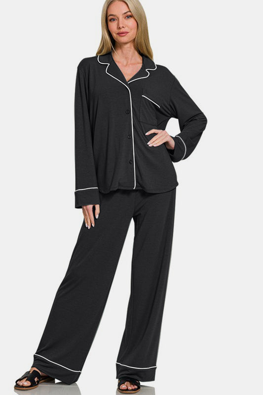Cozy Button Down Lounge Set